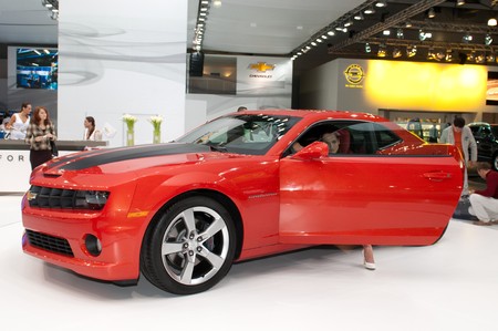 MOSCOW, RUSSIA - August 26: Moscow International Automobile Salon 2010. Chevrolet Camaro - Russian premiereのeditorial素材