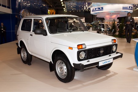 MOSCOW, RUSSIA - August 26: Moscow International Automobile Salon 2010. NIVA - Legendary russian off-road vehicleのeditorial素材
