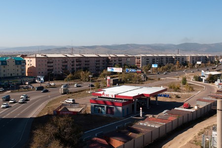 Cityscape of Ulan-Ude, capital city of the Buryat Republic, Russiaのeditorial素材