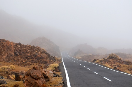 Mountain road at Tenerife, Canary Islandsの写真素材