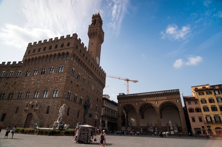 FLORENCE, ITALY - JUNE 2010. Piazza della Signoria. Florence, Tuscany, Italy.のeditorial素材