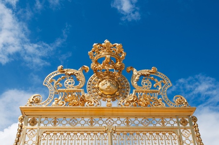 Detail on the main gate of versailles.の写真素材