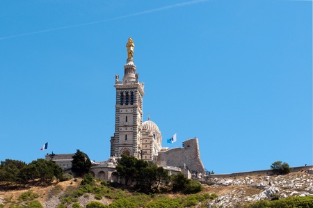MARSEILLE, FRANCE - MAY 22, 2011: Many peoples every day visit the basilica Notre-Dame de la Garde on May 22, 2011, Marseille, Franceのeditorial素材