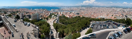 MARSEILLE, FRANCE - MAY 22, 2011: Panorama of Marseille from  Basilica Notre-Dame de la Garde on May 22, 2011, Marseille, Franceのeditorial素材