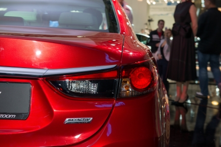 MOSCOW, RUSSIA - August 31: Moscow International Automobile Salon 2012. Mazda 6 - world premiereのeditorial素材