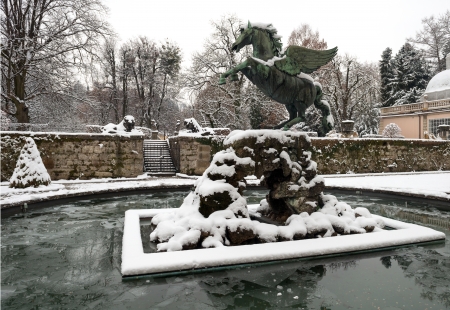 Pegasus in Mirabell Gardens in Salzburg in Austriaの写真素材
