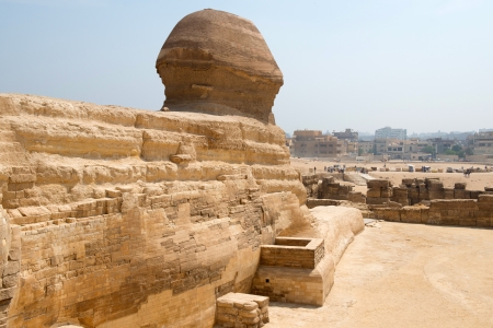 Famous ancient statue of Sphinx in Giza, Egypt の写真素材