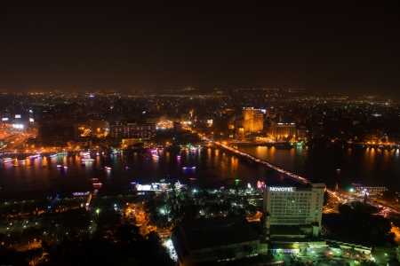 CAIRO - May 7: Night view of Cairo from Cairo tower on May 7, 2013, Egypt. Cairo - the capital of Egypt and the largest city in the Arab world and Africa.のeditorial素材