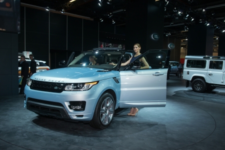 FRANKFURT, GERMANY - SEPTEMBER 11: Frankfurt international motor show (IAA) 2013. Range Rover Sport new generationのeditorial素材