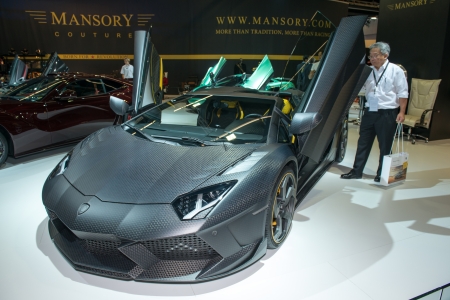 FRANKFURT, GERMANY - SEPTEMBER 11: Frankfurt international motor show (IAA) 2013. MANSORY CARBONADO APERTOS based on Lamborghini Aventadorのeditorial素材