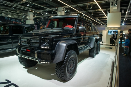 FRANKFURT, GERMANY - SEPTEMBER 11: Frankfurt international motor show (IAA) 2013. BRABUS B63S-700 - Based on MB G63 AMG 6x6のeditorial素材