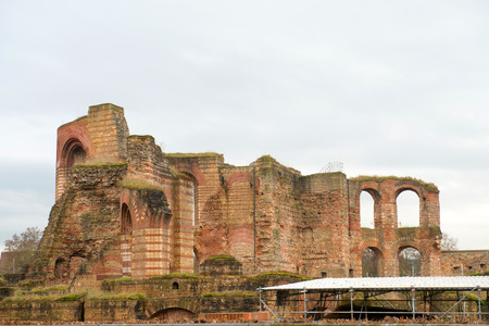 Ancient Roman baths ruins in Trier, Germanyのeditorial素材