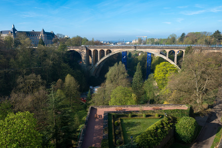 Pont Adolphe Bridge in Luxembourg Cityのeditorial素材