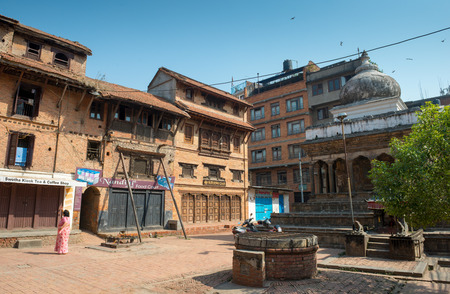 PATAN, NEPAL - MAY 10, 2014; Small court near Patan Durbar Square on 10 May 2014.  It has been listed by UNESCO as a World Heritage Siteのeditorial素材