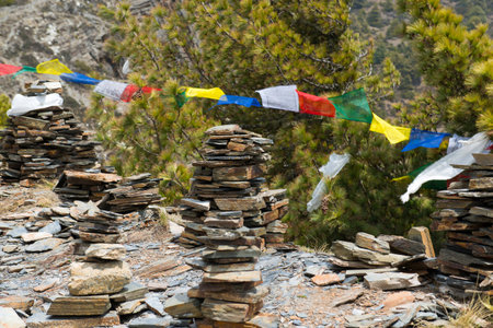 Annapurna Circuit - most popular turists trek in Himalayan mountain massive in Nepal.