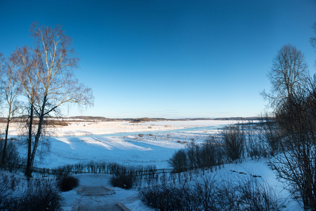 Rural view from the Museum of famous Russian poet A.S. Pushkin in Mikhailovskoe, Pskov region, Russiaのeditorial素材