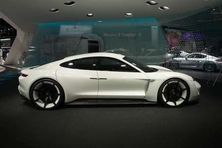 FRANKFURT, GERMANY - SEPTEMBER 16, 2015: Frankfurt international motor show (IAA) 2015. Porsche...