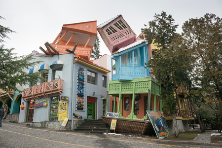 TBILISI, GEORGIA - FEB 21, 2015: The buildings in Mtatsminda park  in Tbilisi, capital of Georgia on Feb 21, 2015のeditorial素材