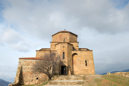 Jvari Orthodox Monastery in Mtskheta - the old capital of Georgiaの写真素材