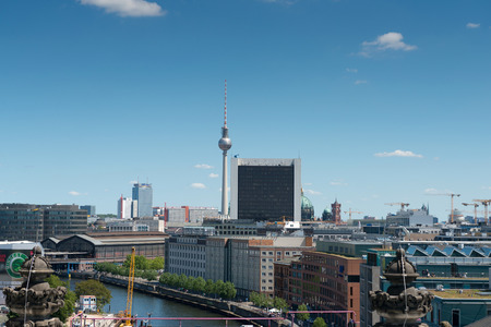 BERLIN, GERMANY -  JUNE 04, 2015: View of the central district of Berlin from Reichstag observation deckのeditorial素材