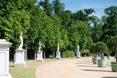 POTSDAM, GERMANY -  JUNE 07, 2015: Garden in front of New Palace in Sanssouci park in Potsdam, Germanyのeditorial素材