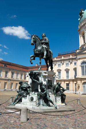 Charlottenburg Schloss (Palace) and Statue Friedrich Wilhelm I (der GroÃe KurfÃ¼rst) in Berlin, Germanyのeditorial素材