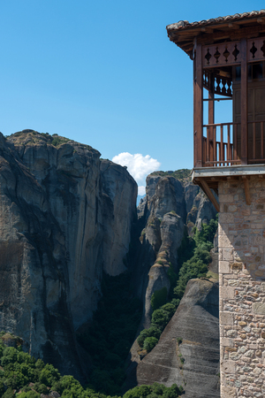 The Holy Monastery of Rousanou/St. Barbara in Meteora - complex of Eastern Orthodox monasteries, Greeceの写真素材