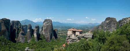 The Holy Monastery of Rousanou/St. Barbara in Meteora - complex of Eastern Orthodox monasteries, Greeceの写真素材