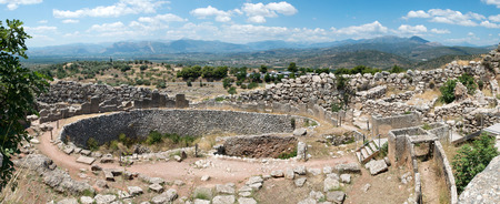 Ruins of the ancient Greek city Mycenae, Greeceの写真素材