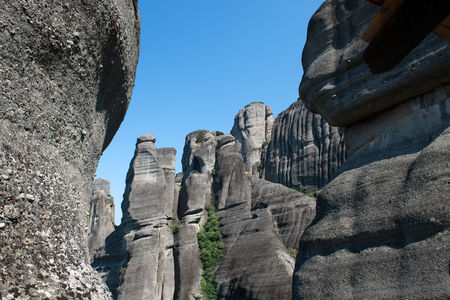 Beautiful Meteora mountains landscape, Greeceの写真素材