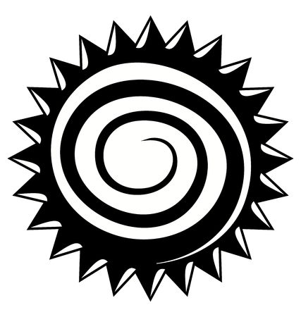 woodworking industry design with circular saw and treeのイラスト素材