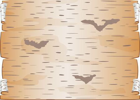 Piece of birch bark Twisted and chinked Template Blank for epistleのイラスト素材