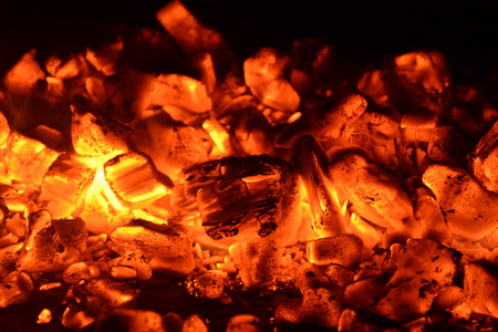 Burning charcoal warm and cozy