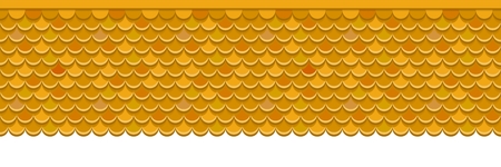 Roof covered with orange clay tiles. Vector backgroundのイラスト素材