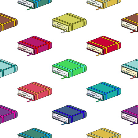 Seamless vector pattern with multicolored booksのイラスト素材