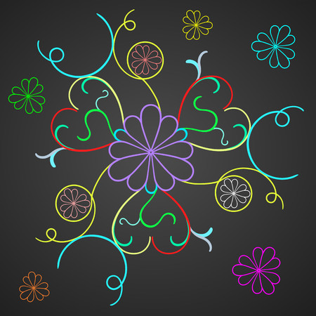 Fancy abstract image with hearts on the petals of flowersのイラスト素材