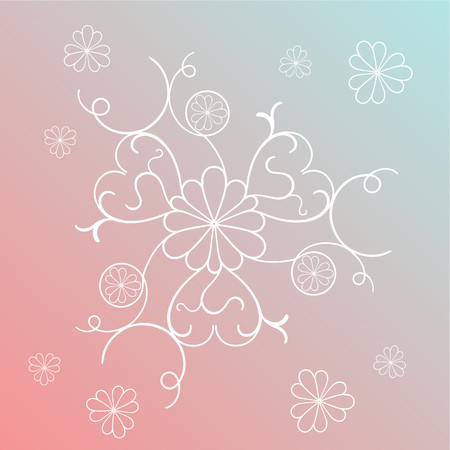 Fancy abstract image with hearts on the petals of flowersのイラスト素材