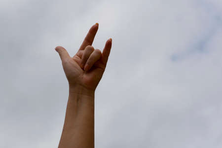 Goat toes against the blue sky. Protest against existing norms of life.の写真素材