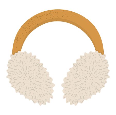 Winter clothes illustration. Vector earmuffs with for cold weather isolated on white background. Flat picture of clothing item for head.のイラスト素材