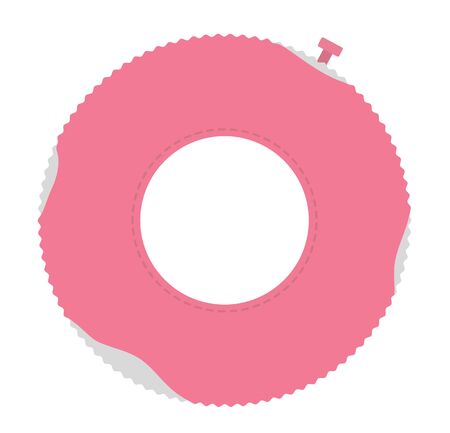 Vector inflatable ring isolated on white background. Rubber life saver circle. Pink donut swimming accessory. Summer clipart element. Cute flat illustration for kids. Vacation beach object.
のイラスト素材