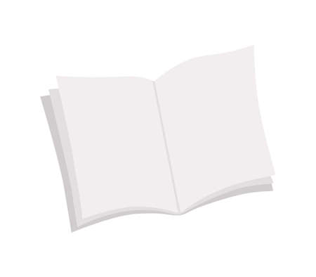 Vector opened notebook. Back to school educational clipart. Cute flat style copy book. Blank sheets of paper. 
のイラスト素材