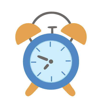 Vector alarm clock icon. Back to school educational clipart. Cute flat style illustration. Learning, education, morning or timing concept 
のイラスト素材