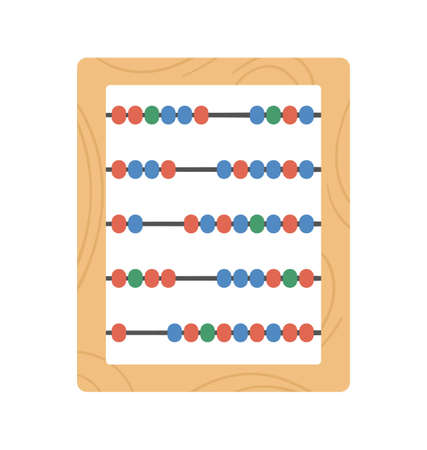 Vector abacus icon. Back to school educational clipart. Cute flat style illustration. Learning, education, or math subject concept 
のイラスト素材