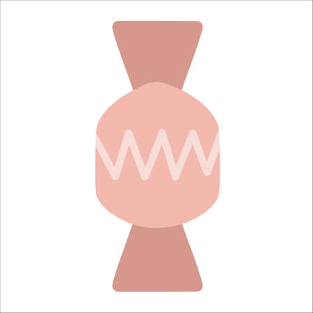 Vector pink candy icon. Sweet flat illustration. Holiday gift isolated on white backgroundのイラスト素材