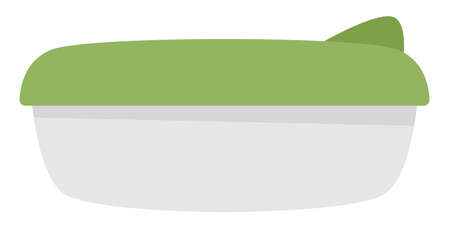 vector reusable container icon. Green sandwich box. Ecological food plastic packaging. earth day illustrationのイラスト素材
