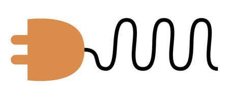 power socket with cord icon. alternative energy concept. earth day illustration. emission reduce...