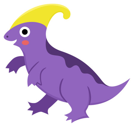 Vector parasaurolophus icon. Cute dinosaur illustration for kids. Funny dino clipart for children isolated on white background. Cartoon prehistoric animal pictureのイラスト素材