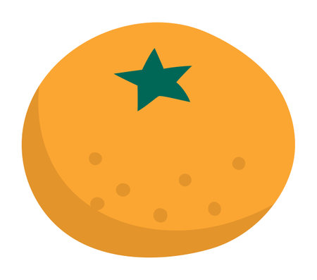 Vector tangerine icon. Hand drawn flat citrus fruit illustration. Cartoon orange clipart. Fresh food isolated on white backgroundのイラスト素材