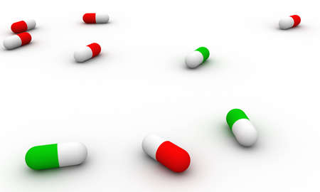 Pills - isolated on a white backgroundの写真素材