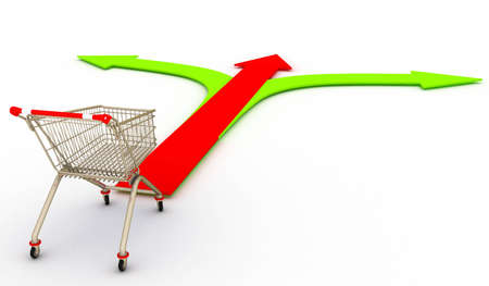 Shopping cart with choiceの写真素材